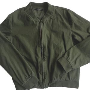 Brandy Melville Kasey Bomber Olive Green Army Zip  Military Jacket One Size